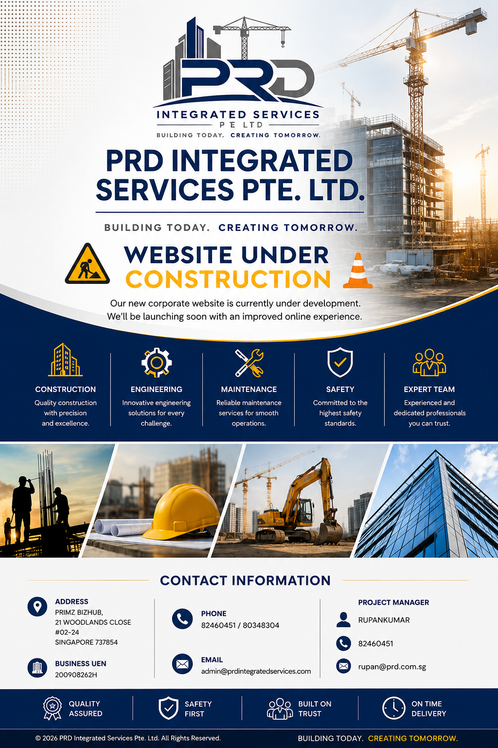 PRD Integrated Services Pte. Ltd. Website Under Construction
